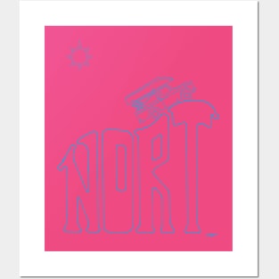 Nort Sky Blue Line Art Posters and Art